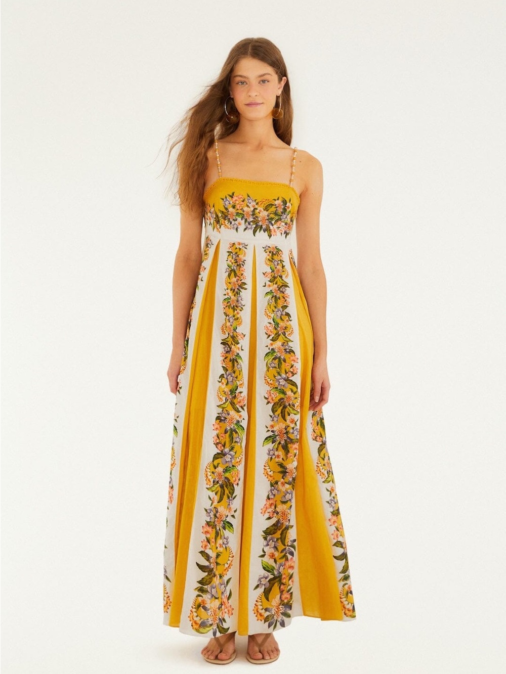 Farm Rio Sand Hilo Stripes Maxi Dress